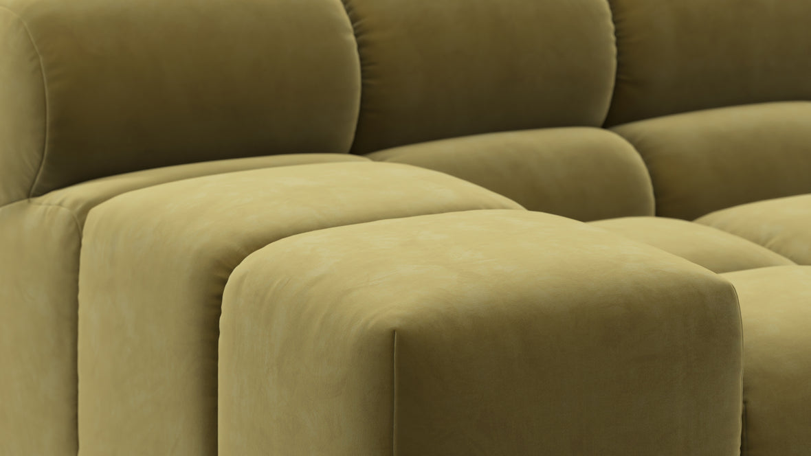Tufty - Tufty Sectional, Small, Left Chaise, Olive Gold Velvet
