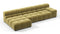 Tufty - Tufty Sectional, Small, Left Chaise, Olive Gold Velvet