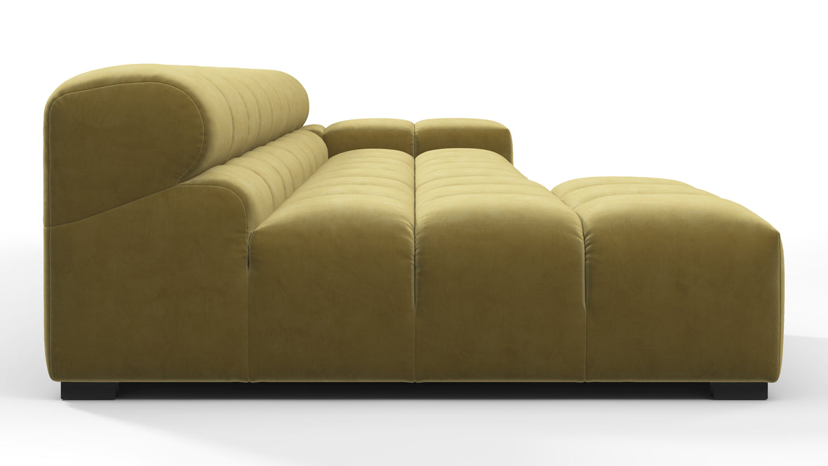 Tufty - Tufty Sectional, Small, Left Chaise, Olive Gold Velvet