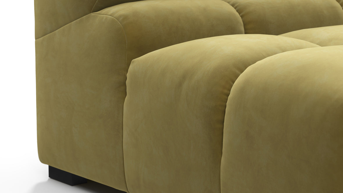 Tufty - Tufty Sectional, Small, Right Chaise, Olive Gold Velvet