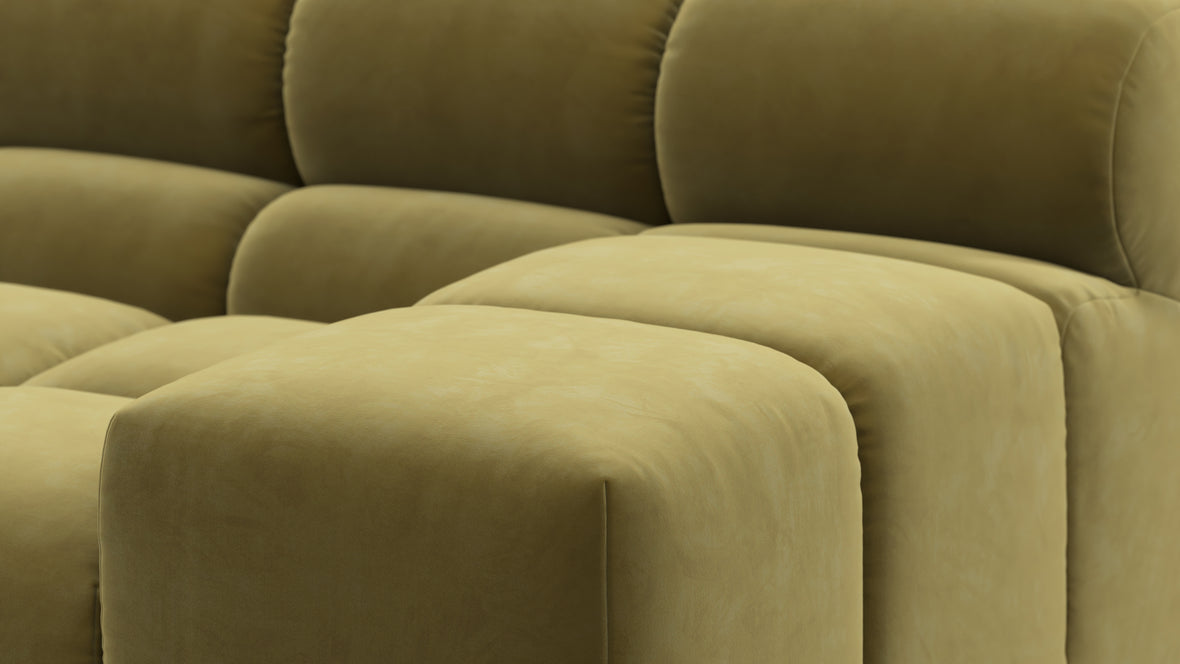 Tufty - Tufty Sectional, Small, Right Chaise, Olive Gold Velvet