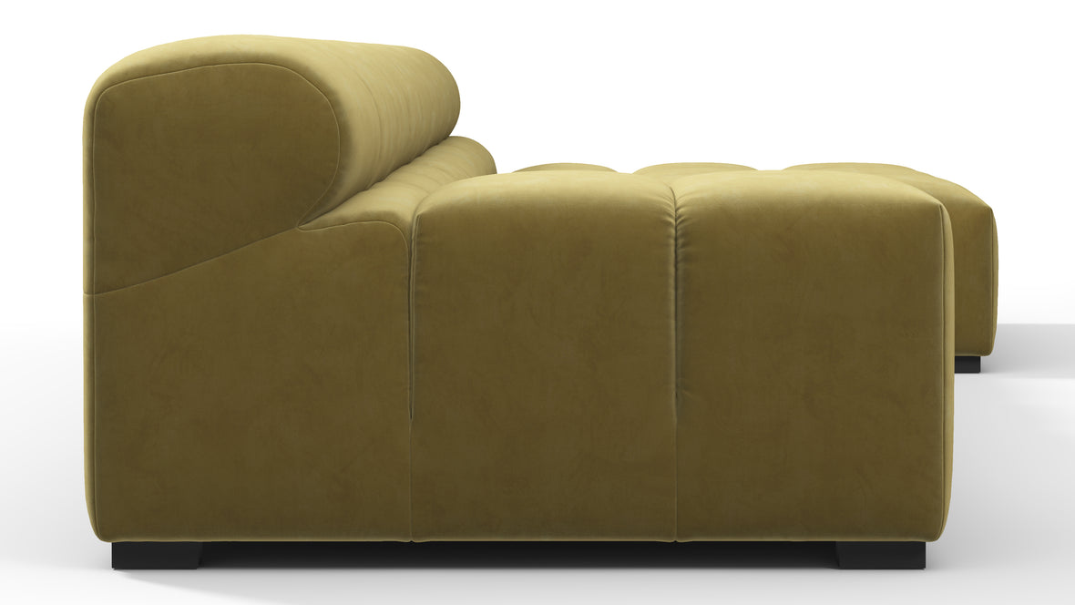 Tufty - Tufty Sectional, Small, Right Chaise, Olive Gold Velvet