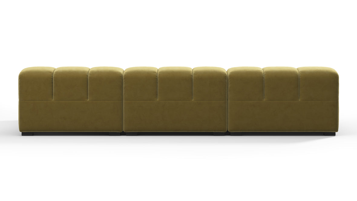 Tufty - Tufty Sectional, Small, Right Chaise, Olive Gold Velvet