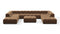 Tufty - Tufty Sectional, U Shape, Mocha Velvet