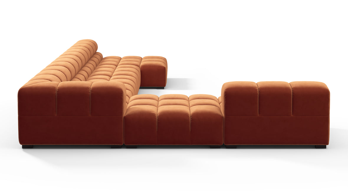 Tufty - Tufty Sectional, Extra Large Left Corner, Spice Velvet