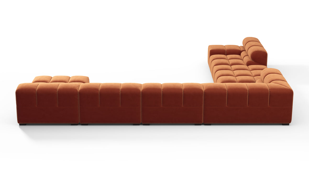 Tufty - Tufty Sectional, Extra Large Left Corner, Spice Velvet