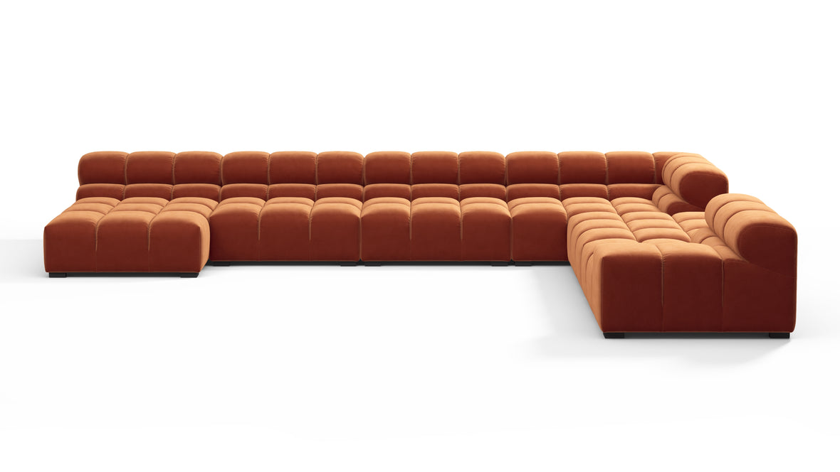 Tufty - Tufty Sectional, Extra Large Right Corner, Spice Velvet