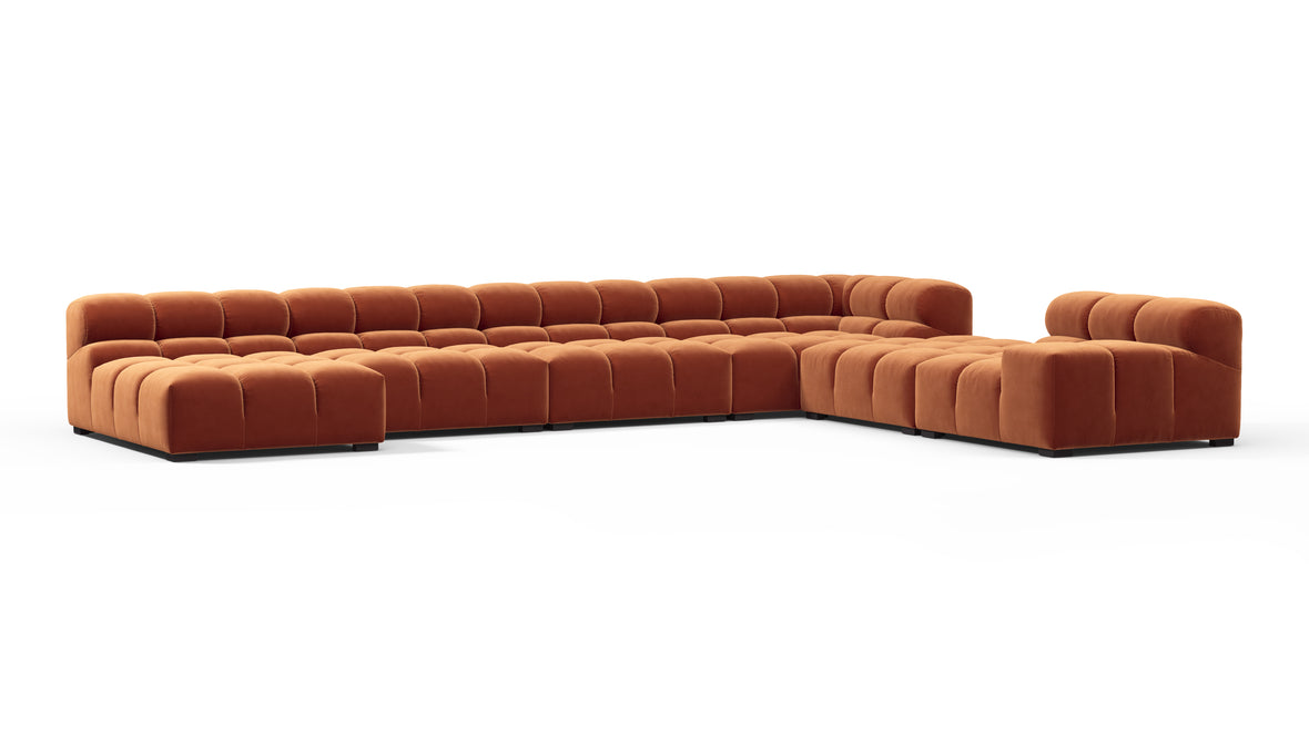 Tufty - Tufty Sectional, Extra Large Right Corner, Spice Velvet