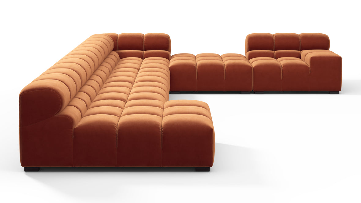 Tufty - Tufty Sectional, Extra Large Right Corner, Spice Velvet