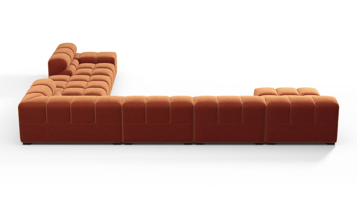 Tufty - Tufty Sectional, Extra Large Right Corner, Spice Velvet