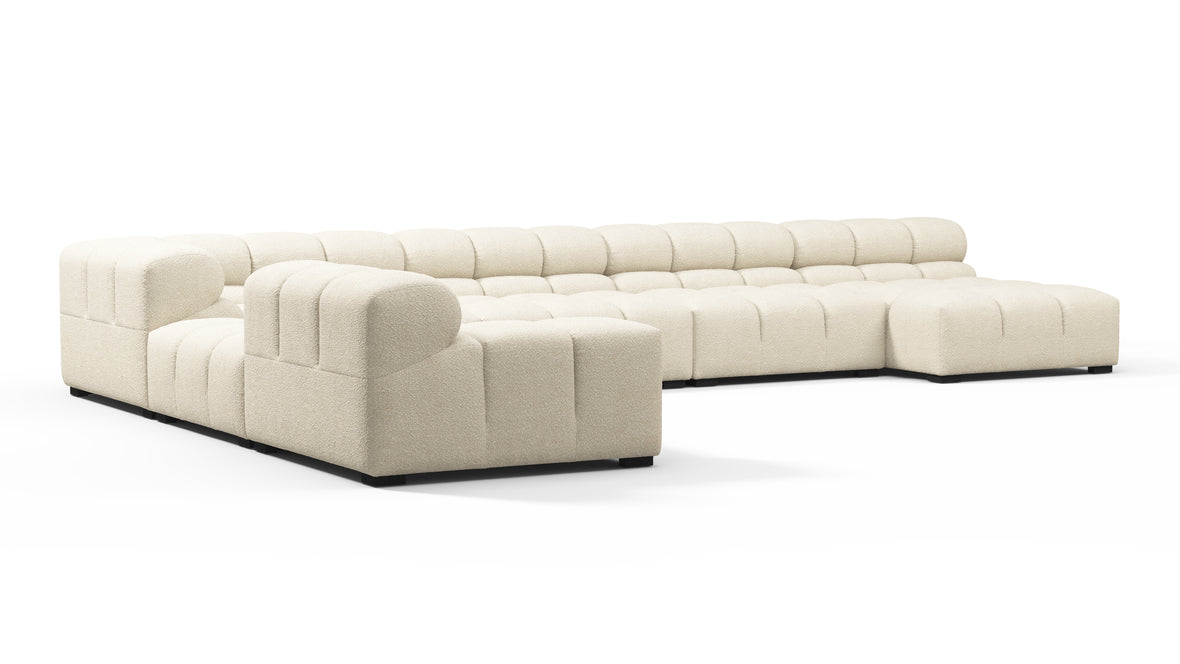 Tufty - Tufty Sectional, Extra Large Left Corner, Eggshell Boucle
