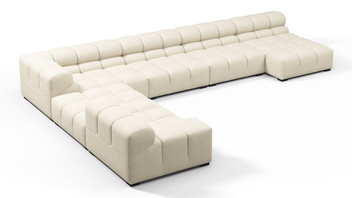 Tufty - Tufty Sectional, Extra Large Left Corner, Eggshell Boucle