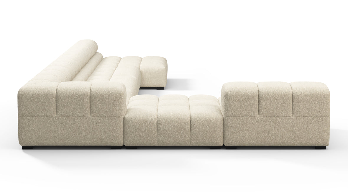 Tufty - Tufty Sectional, Extra Large Left Corner, Eggshell Boucle
