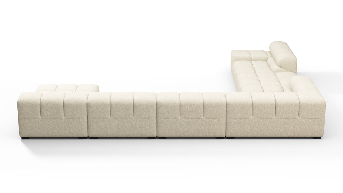 Tufty - Tufty Sectional, Extra Large Left Corner, Eggshell Boucle