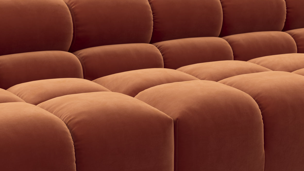 Tufty - Tufty Sectional, Extra Large Sofa, Spice Velvet