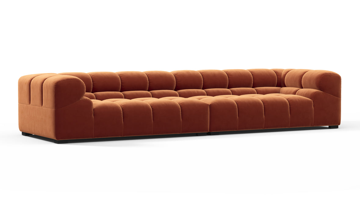 Tufty - Tufty Sectional, Extra Large Sofa, Spice Velvet