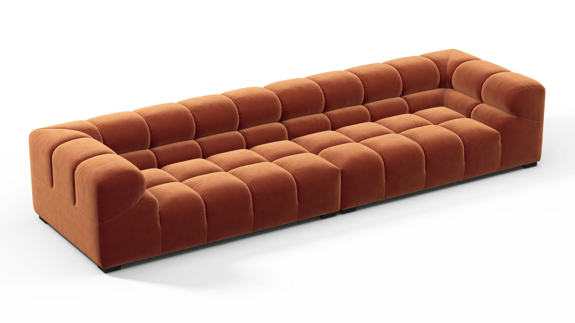 Tufty - Tufty Sectional, Extra Large Sofa, Spice Velvet