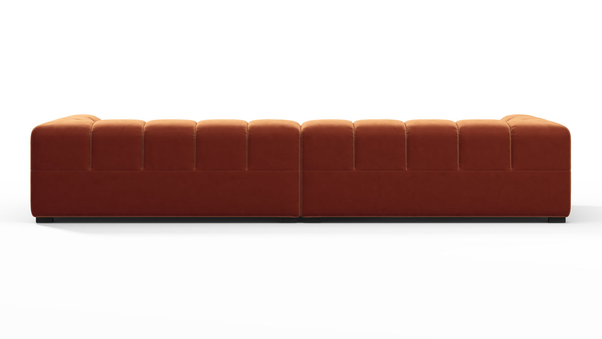 Tufty - Tufty Sectional, Extra Large Sofa, Spice Velvet