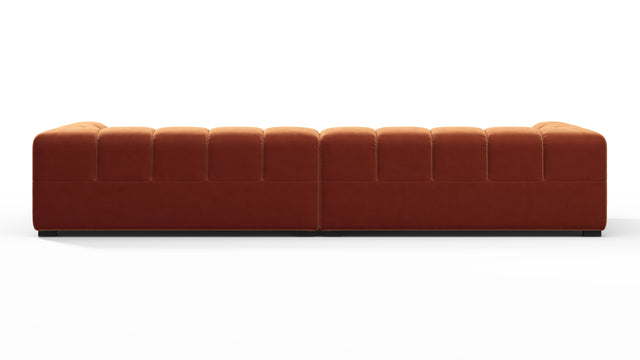 Tufty - Tufty Sectional, Extra Large Sofa, Spice Velvet