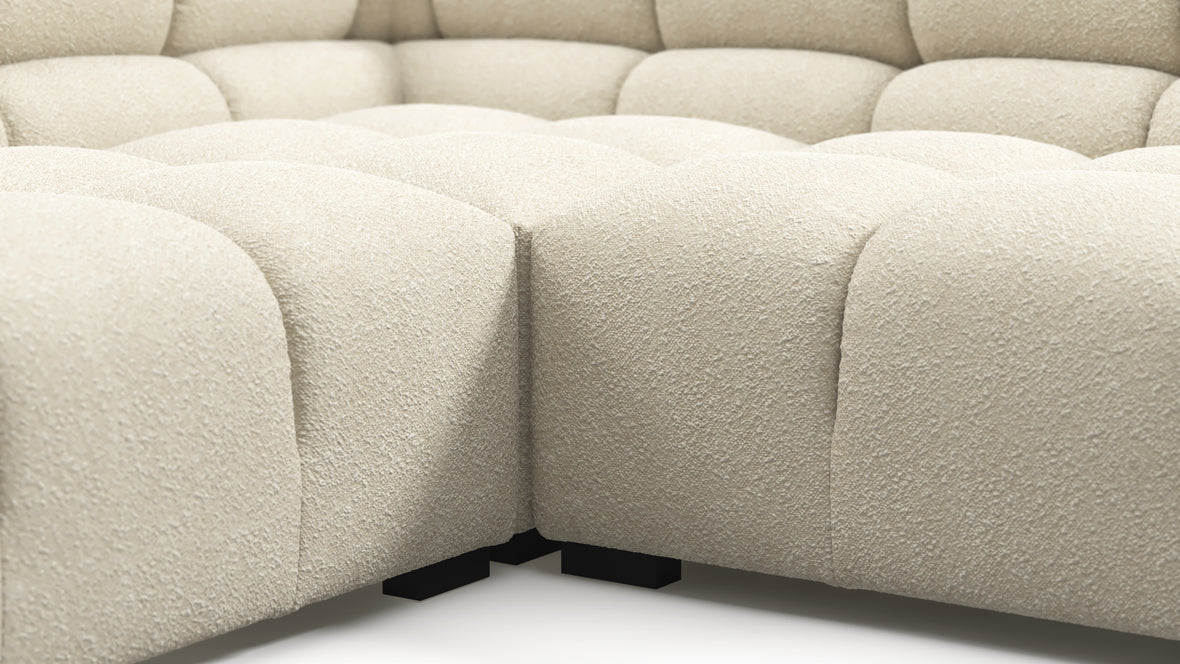 Tufty - Tufty Sectional, Large Left Corner, Eggshell Boucle