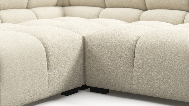 Tufty - Tufty Sectional, Large Left Corner, Eggshell Boucle