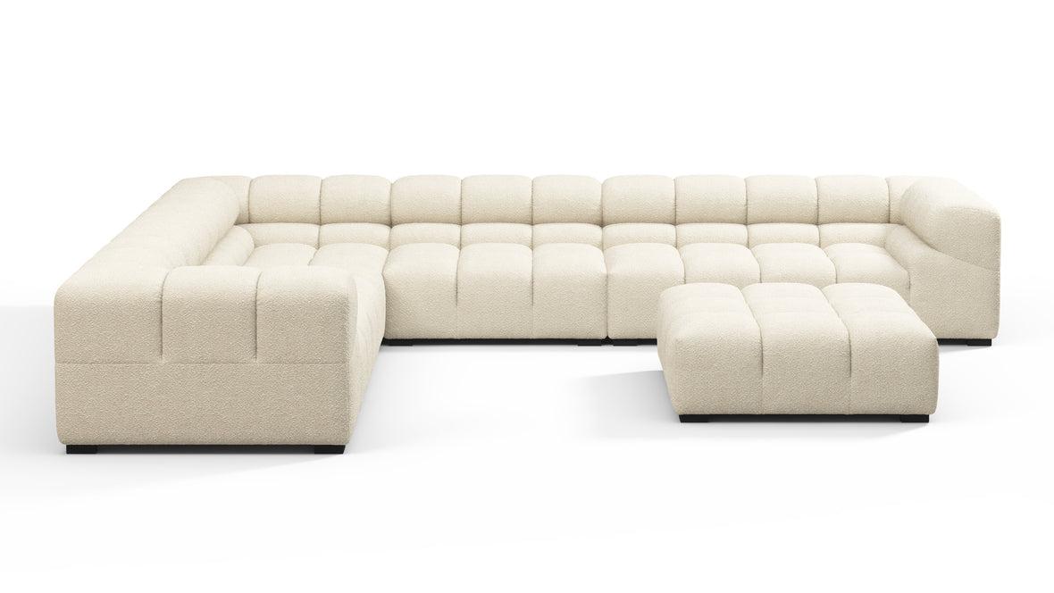 Tufty - Tufty Sectional, Large Left Corner, Eggshell Boucle