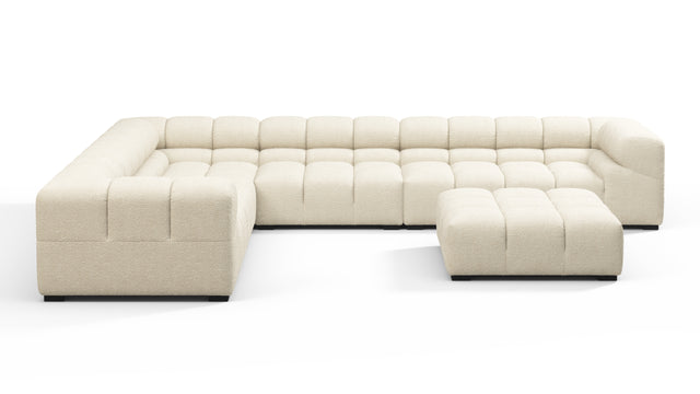 Tufty - Tufty Sectional, Large Left Corner, Eggshell Boucle