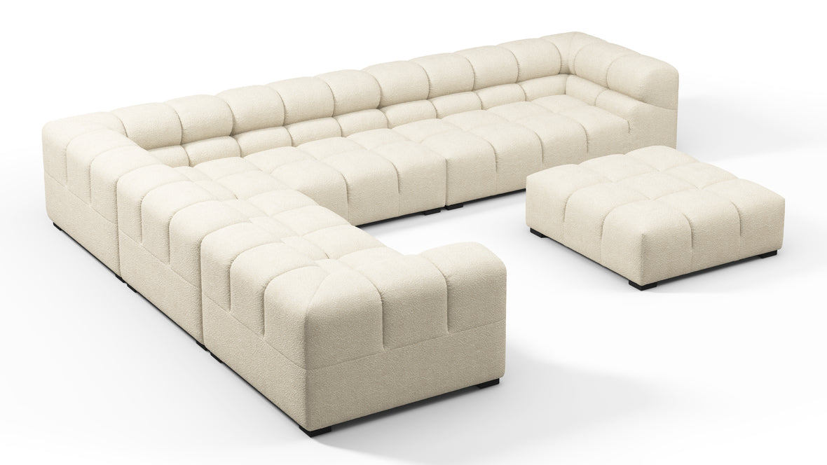 Tufty - Tufty Sectional, Large Left Corner, Eggshell Boucle