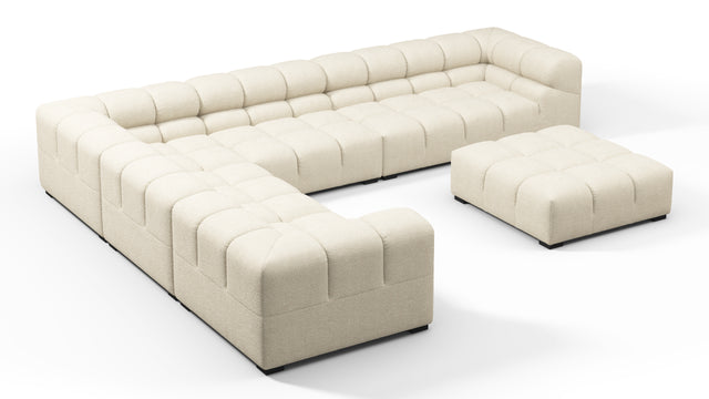 Tufty - Tufty Sectional, Large Left Corner, Eggshell Boucle