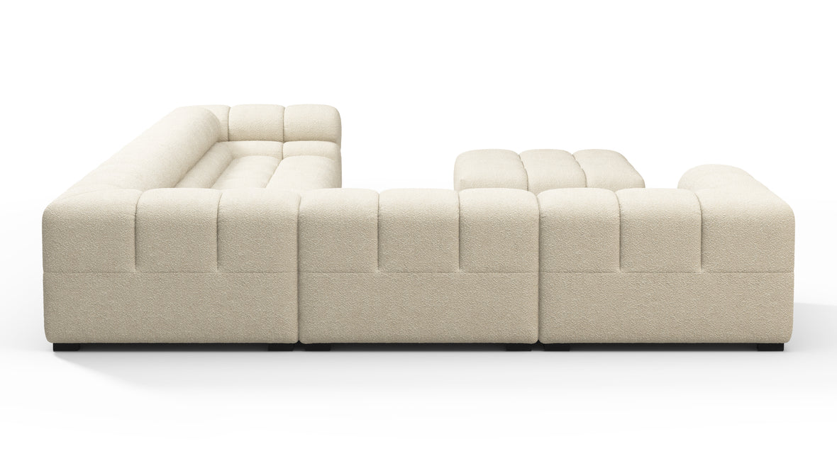 Tufty - Tufty Sectional, Large Left Corner, Eggshell Boucle