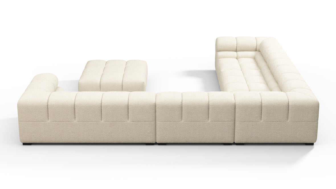 Tufty - Tufty Sectional, Large Left Corner, Eggshell Boucle
