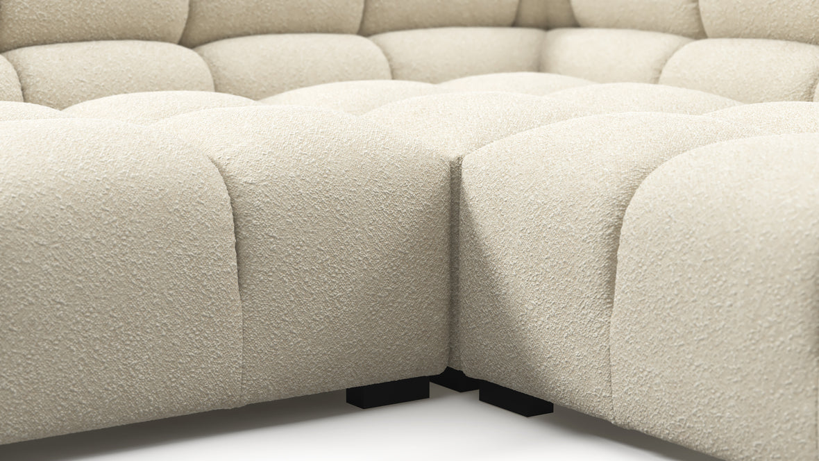 Tufty - Tufty Sectional, Large Right Corner, Eggshell Boucle