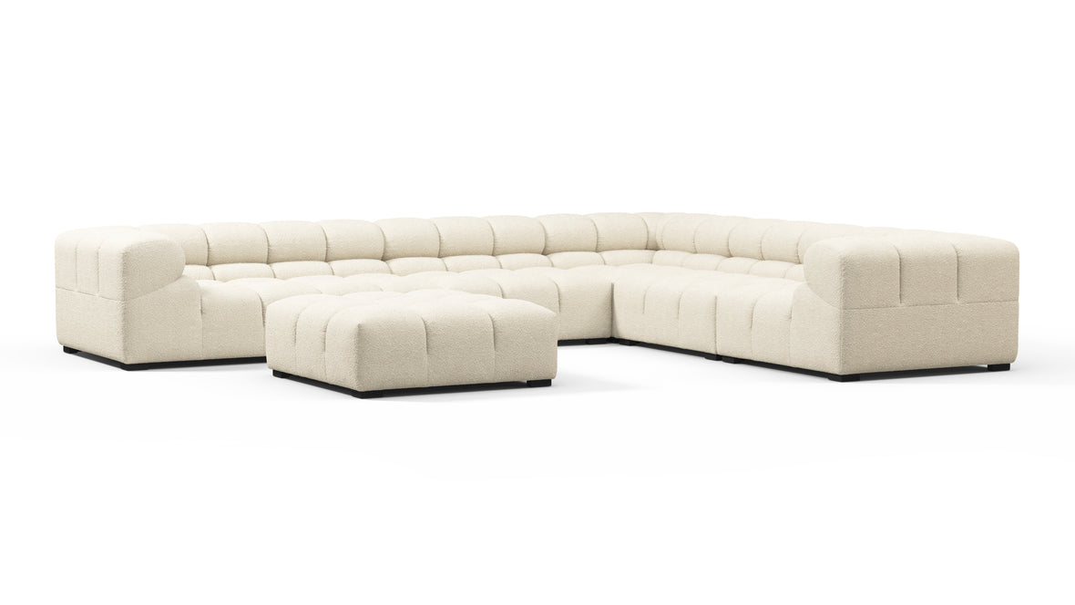 Tufty - Tufty Sectional, Large Right Corner, Eggshell Boucle