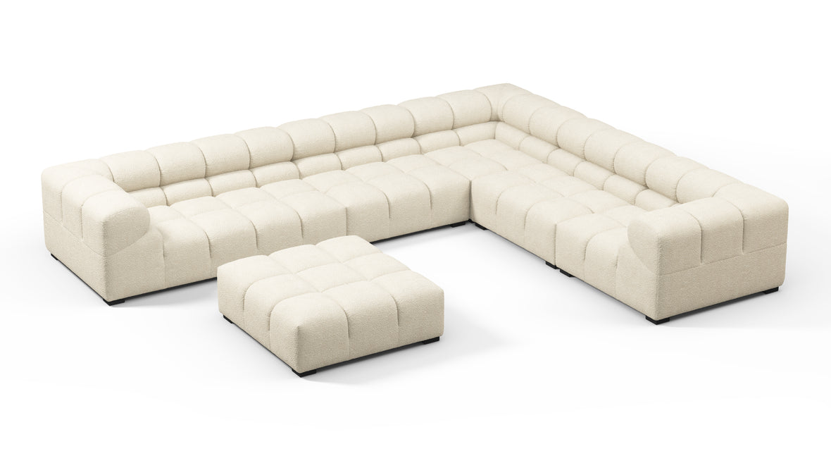 Tufty - Tufty Sectional, Large Right Corner, Eggshell Boucle