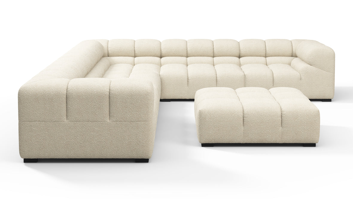 Tufty - Tufty Sectional, Large Right Corner, Eggshell Boucle