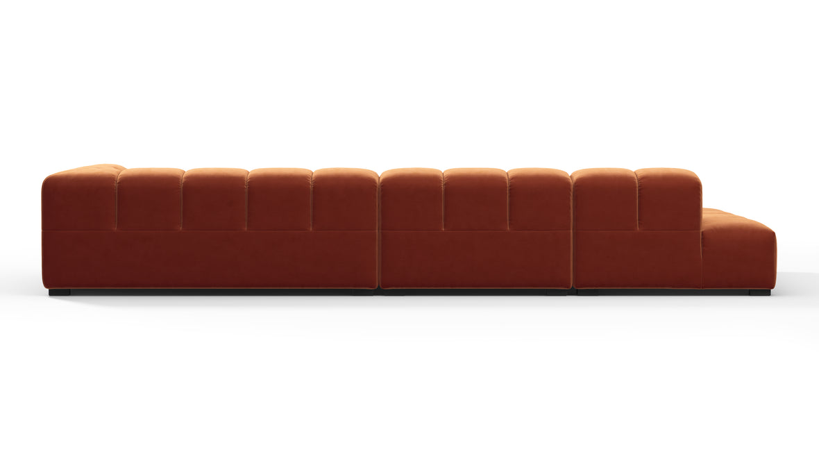 Tufty - Tufty Sectional, Large, Left Chaise, Spice Velvet