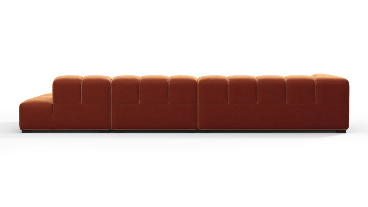 Tufty - Tufty Sectional, Large, Right Chaise, Spice Velvet