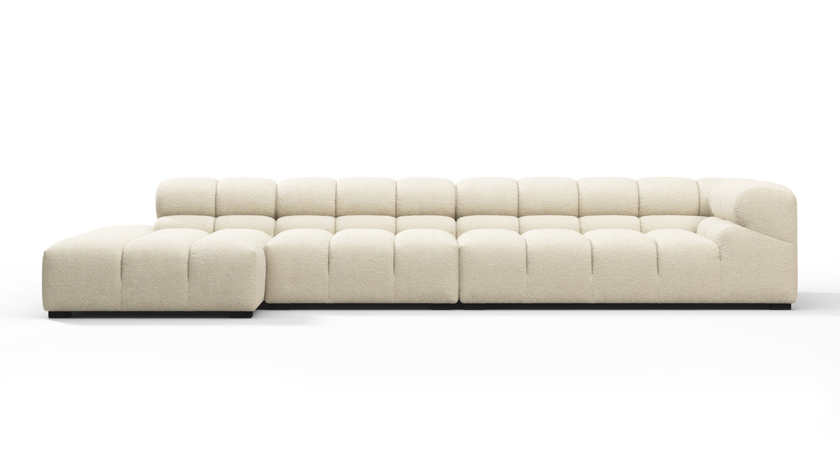 Tufty - Tufty Sectional, Large, Left Chaise, Eggshell Boucle