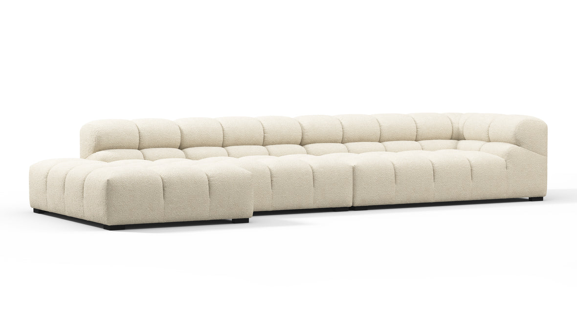Tufty - Tufty Sectional, Large, Left Chaise, Eggshell Boucle