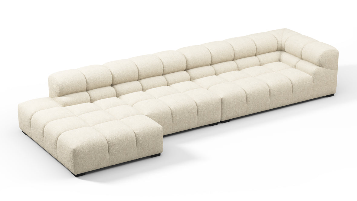 Tufty - Tufty Sectional, Large, Left Chaise, Eggshell Boucle