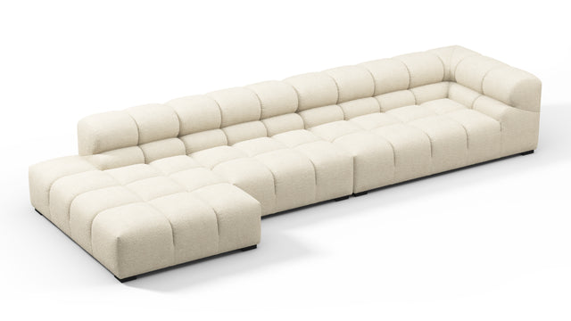 Tufty - Tufty Sectional, Large, Left Chaise, Eggshell Boucle