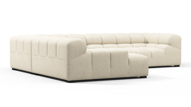 Tufty - Tufty Sectional, Left Corner, Eggshell Boucle