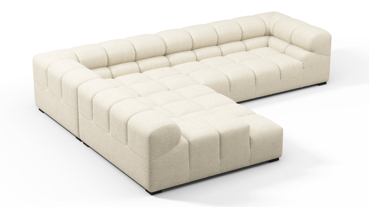 Tufty - Tufty Sectional, Left Corner, Eggshell Boucle