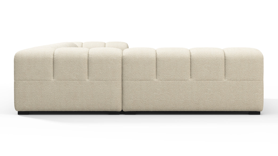 Tufty - Tufty Sectional, Left Corner, Eggshell Boucle