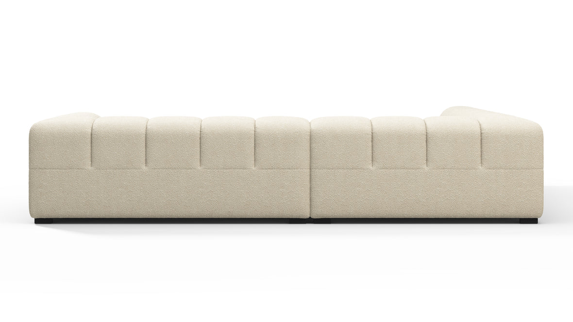 Tufty - Tufty Sectional, Left Corner, Eggshell Boucle