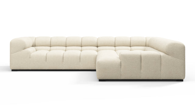 Tufty - Tufty Sectional, Right Corner, Eggshell Boucle