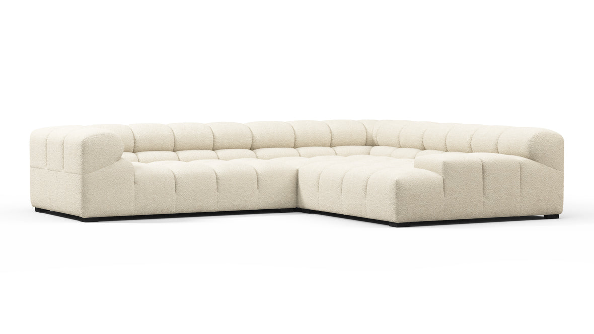 Tufty - Tufty Sectional, Right Corner, Eggshell Boucle