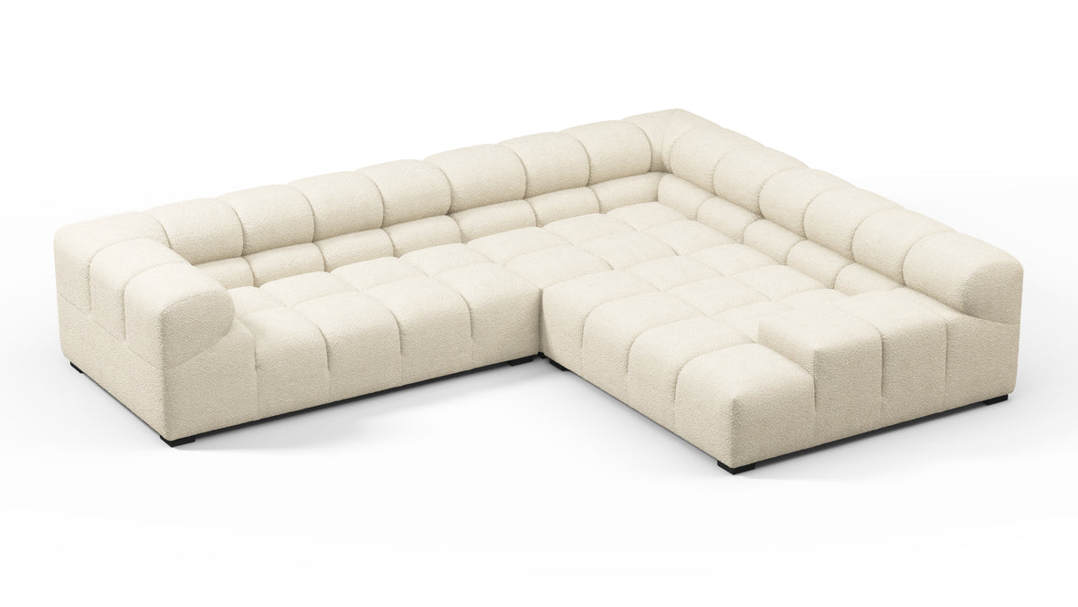 Tufty - Tufty Sectional, Right Corner, Eggshell Boucle