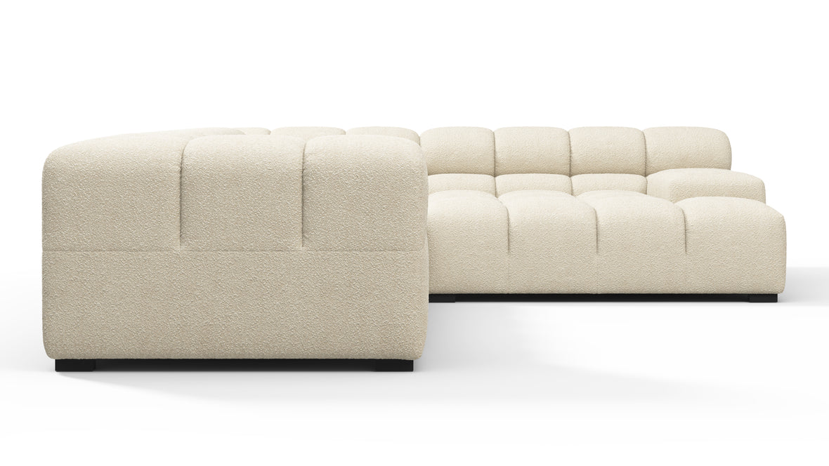 Tufty - Tufty Sectional, Right Corner, Eggshell Boucle