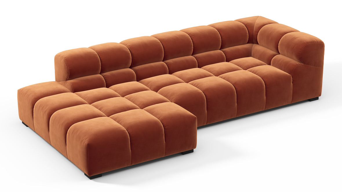 Tufty - Tufty Sectional, Small L, Left, Spice Velvet